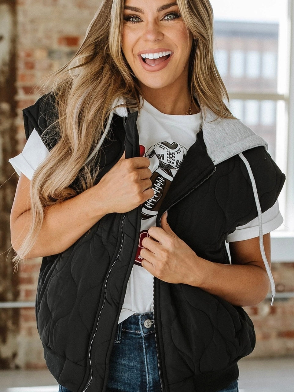 Quinn Quilted Hooded Vest