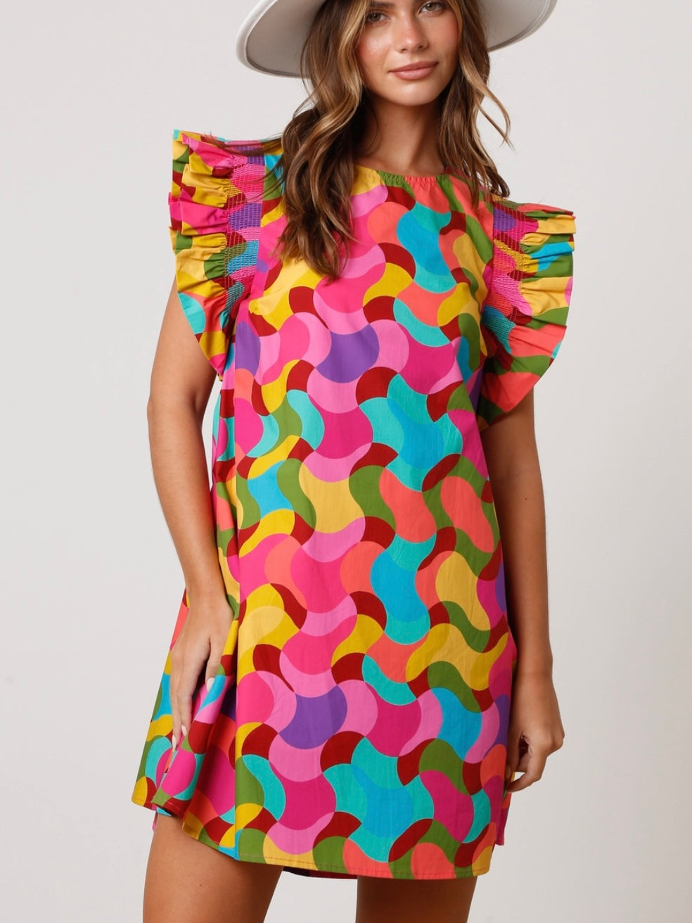 Chroma Wave Shift Dress