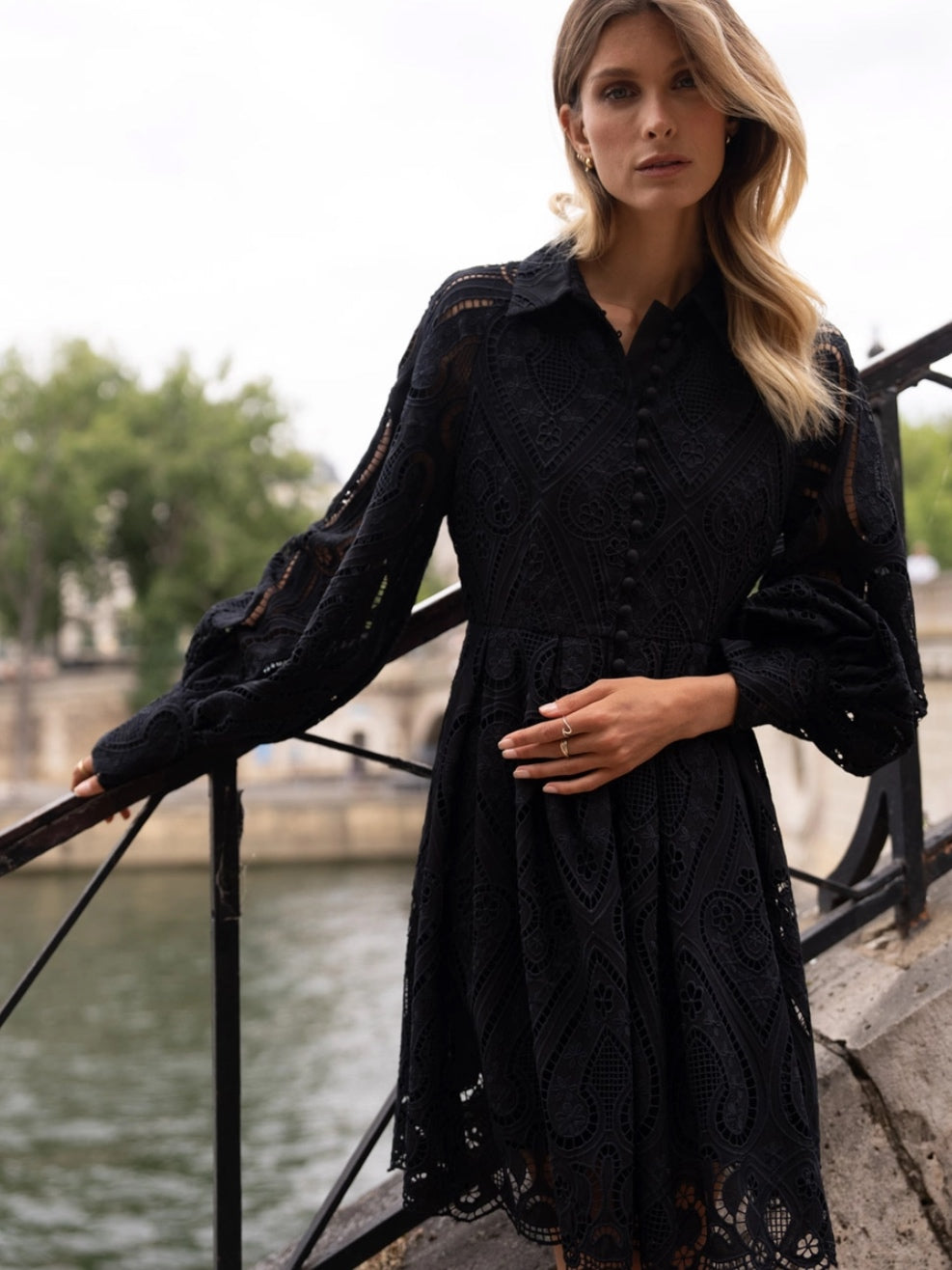 Sloane Embroidered Cotton Lace Dress