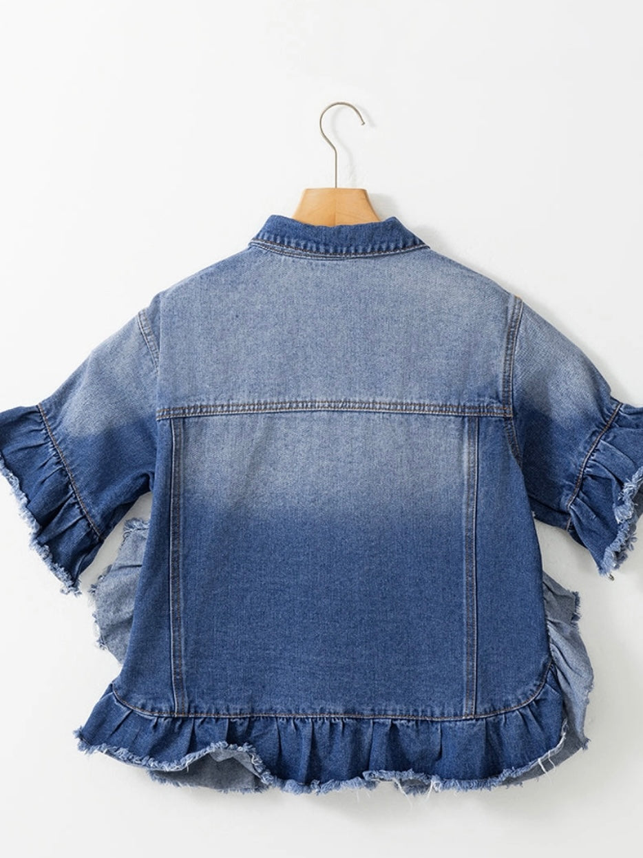 Raw + Ruffled Jean Jacket