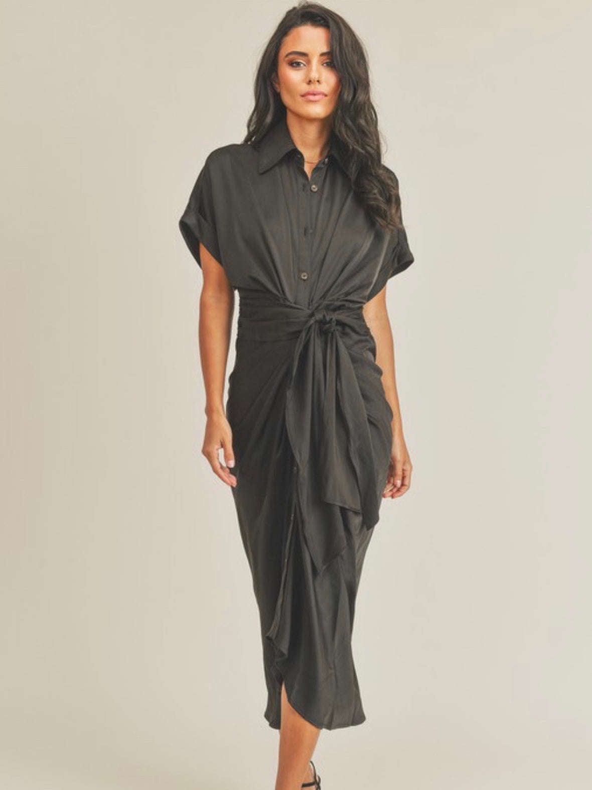 Tie Front Shirt Dress