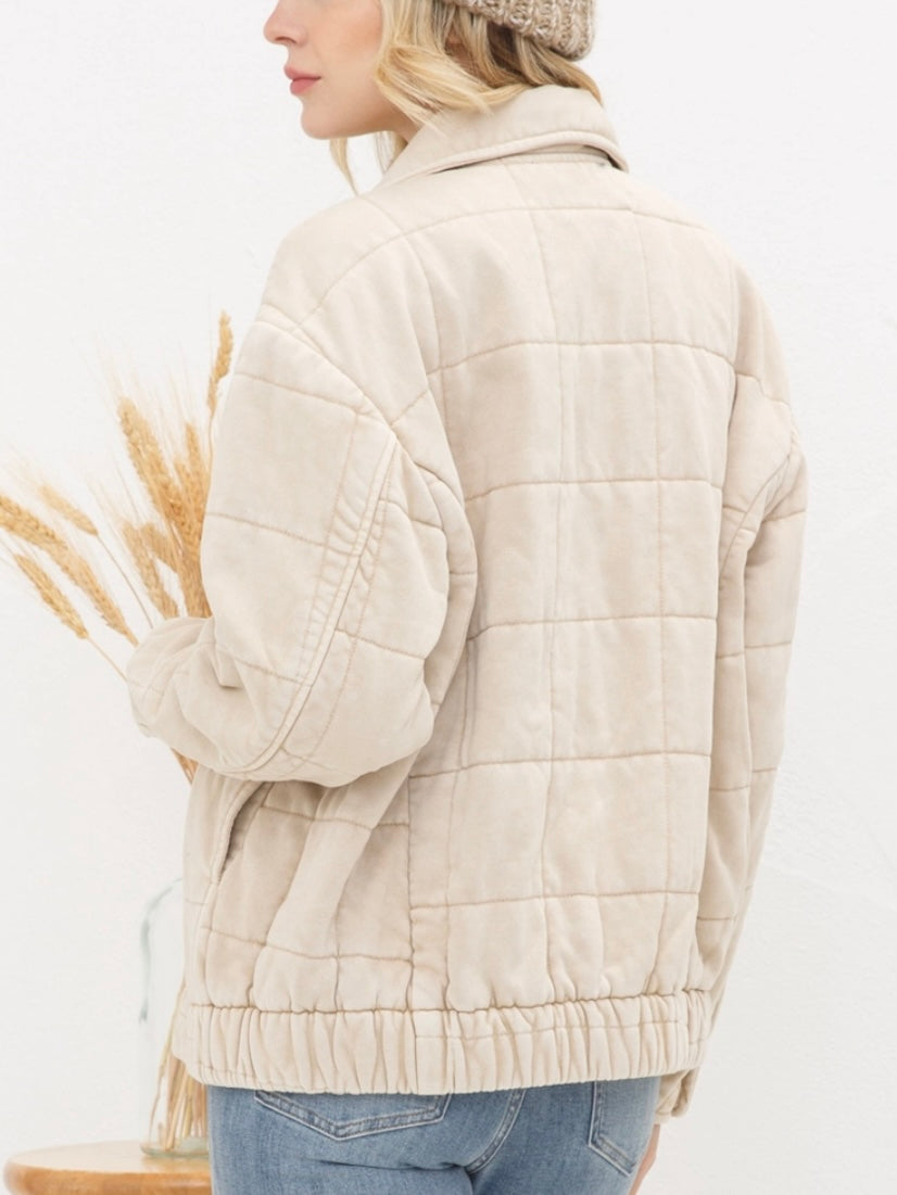 Stone Washed Quilted Jacket