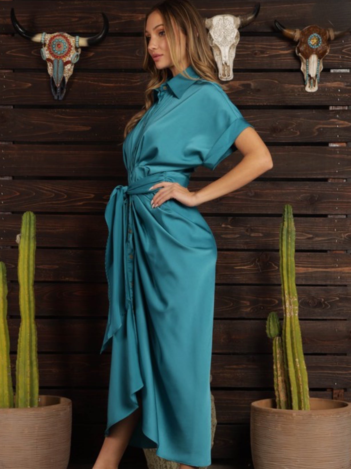 Tie Front Shirt Dress