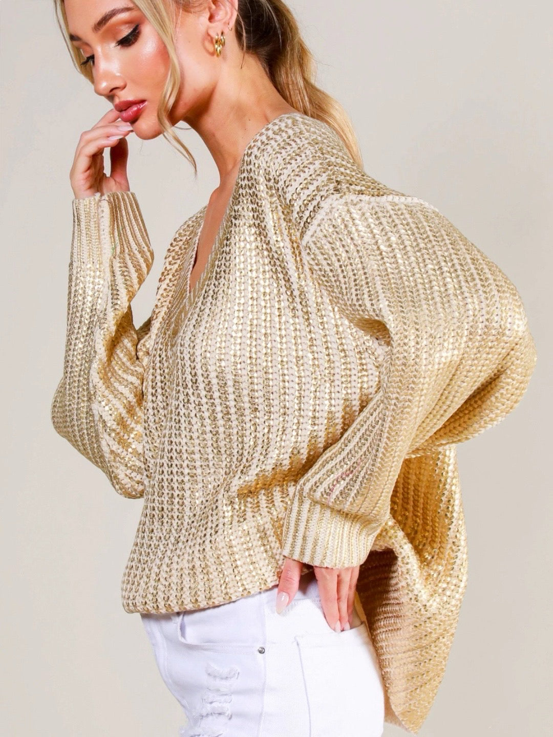 Metallic Gold Sweater