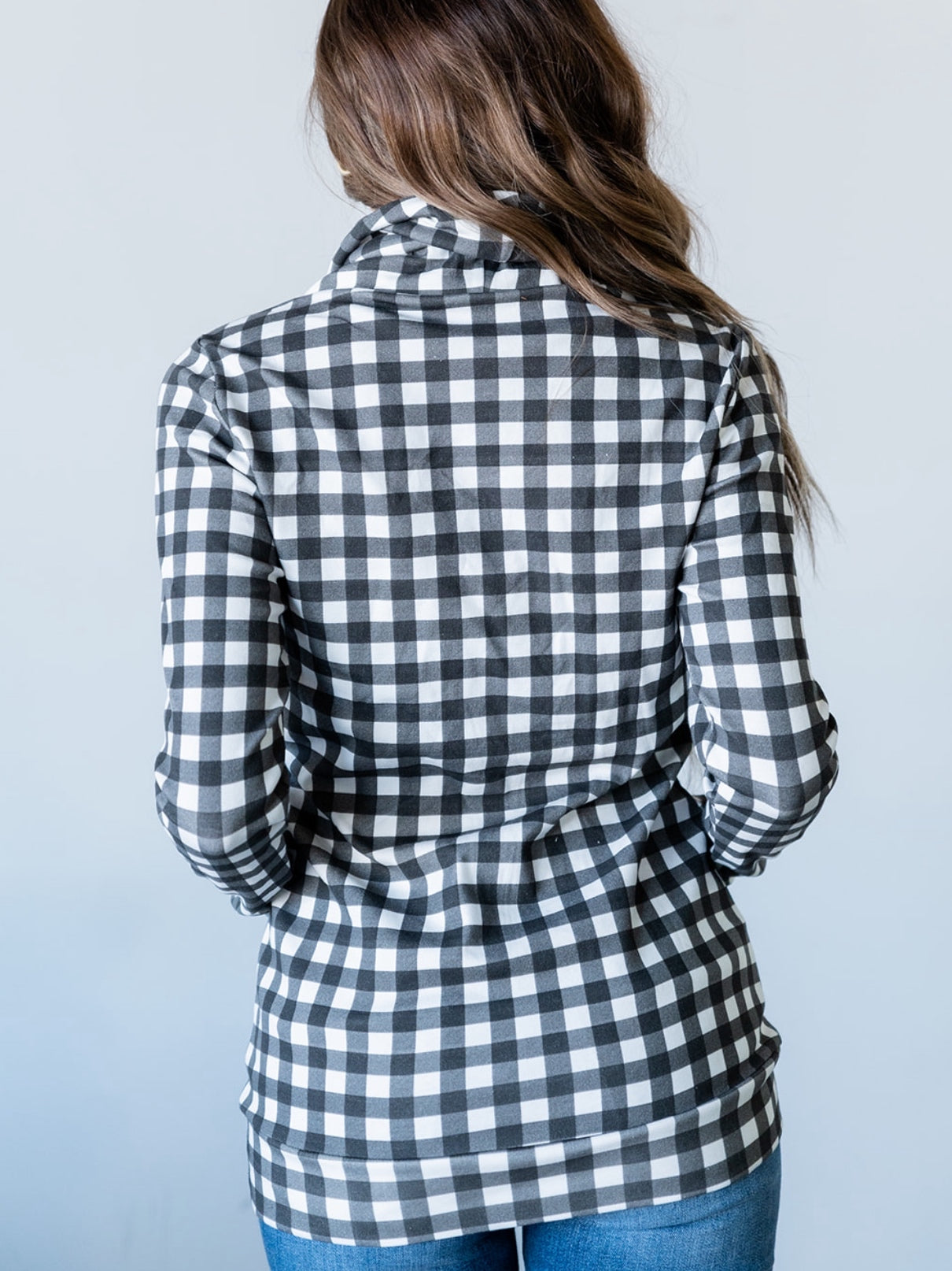 Plaid Love Cowlneck Sweatshirt