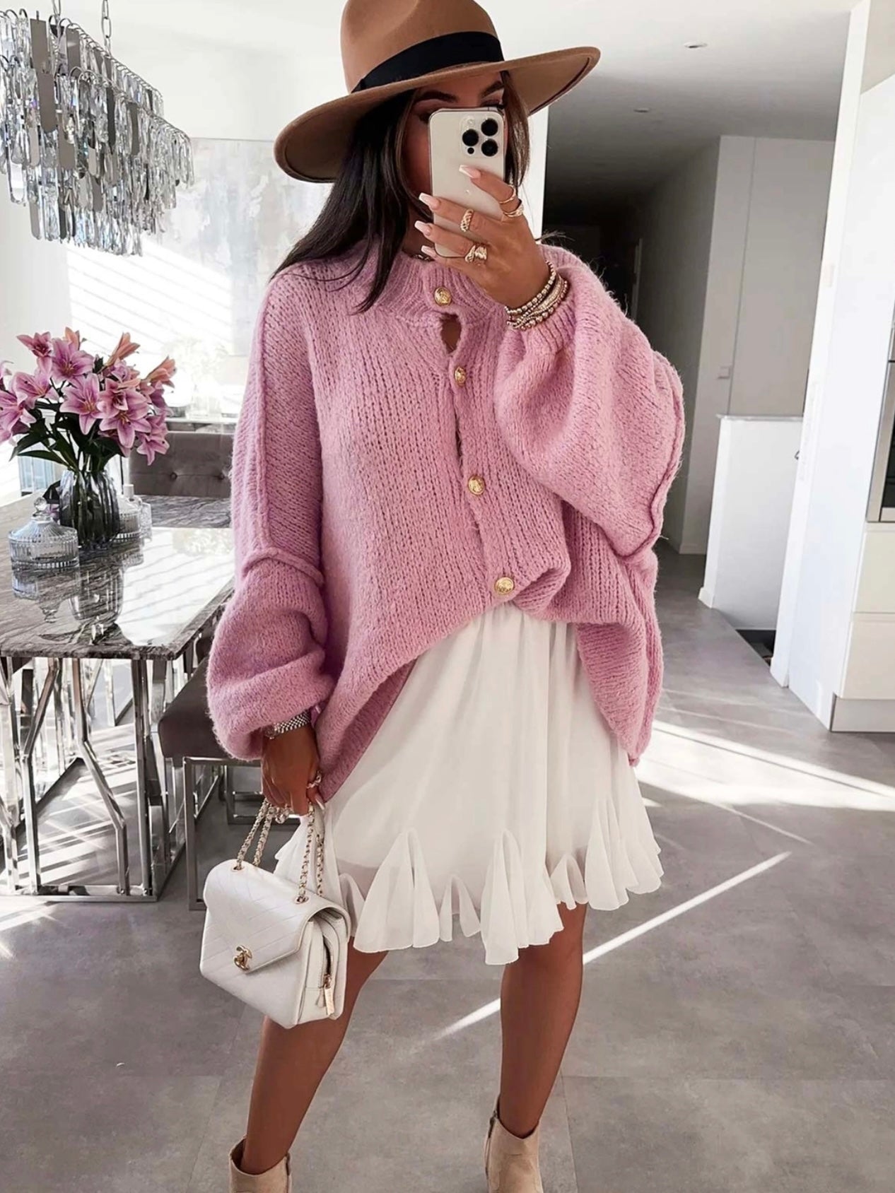 Pinky Oversized Cardigan