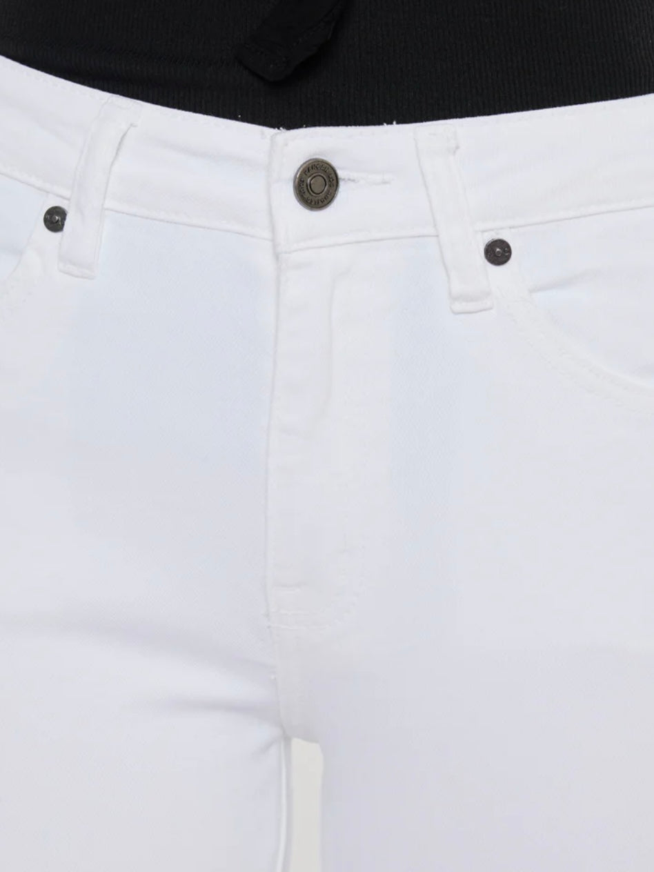 Kancan White Raw Hem Jeans