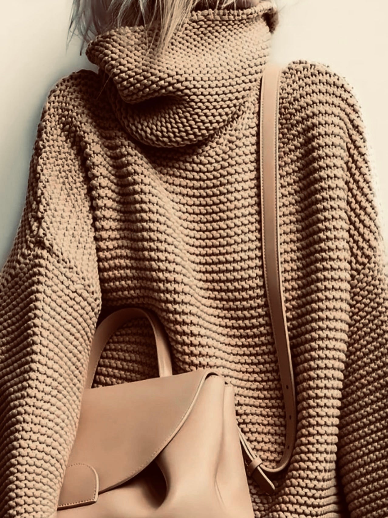Beige Turtleneck Sweater