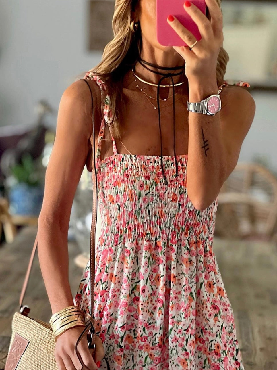 Red Daisy Boho Dress