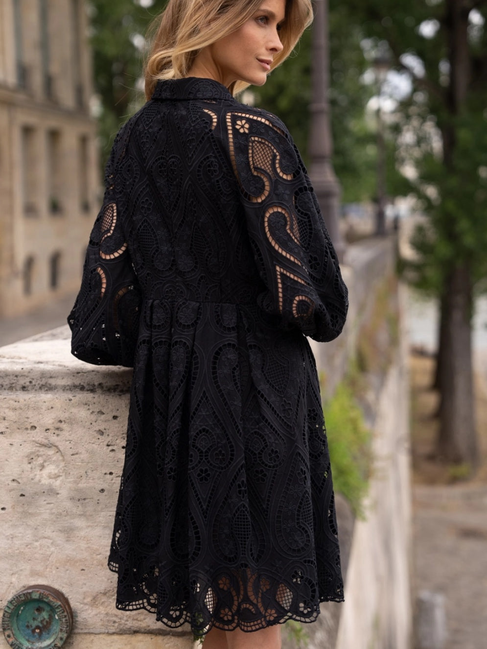 Sloane Embroidered Cotton Lace Dress