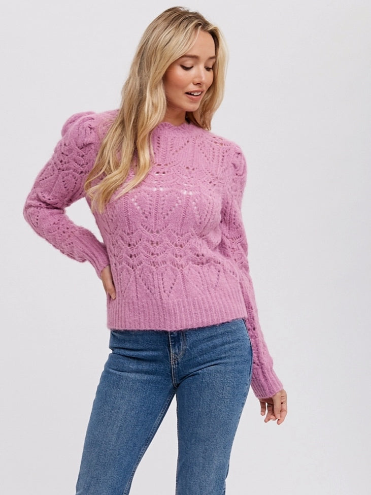 Puff Pointelle Sweater