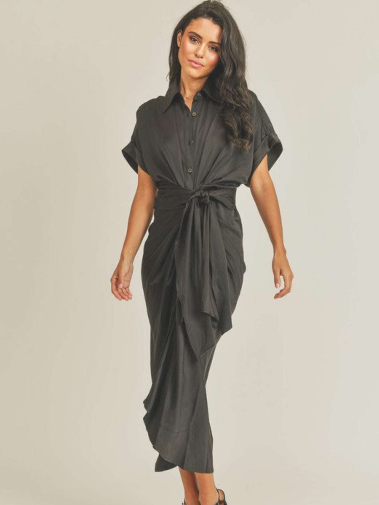 Tie Front Shirt Dress