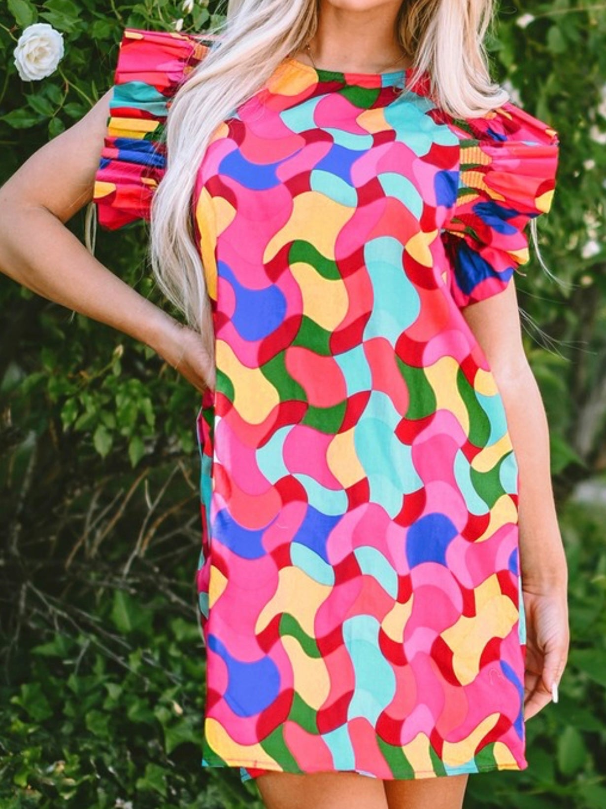 Chroma Wave Shift Dress