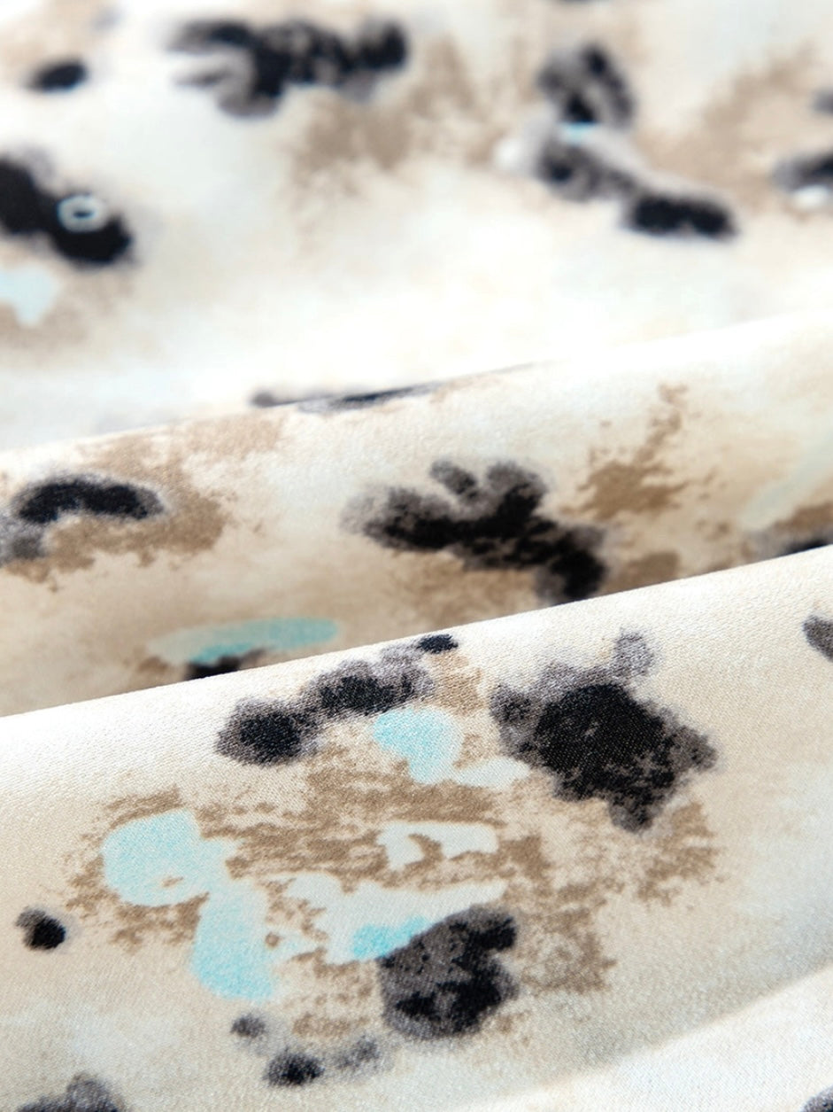 Icy Blue Leopard Tunic Dress