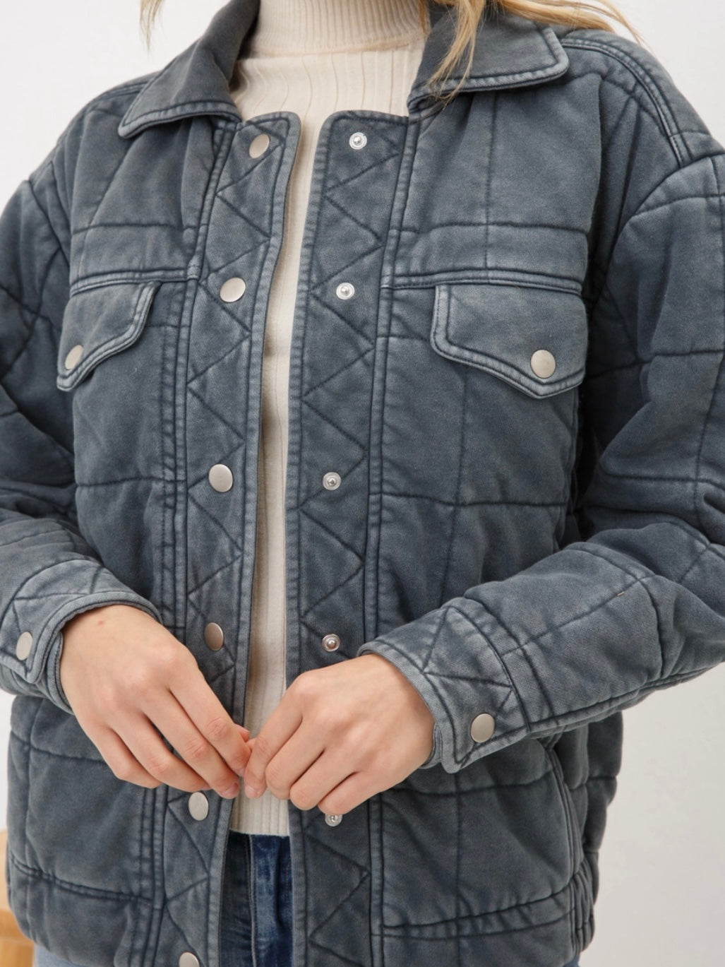 Stone Washed Quilted Jacket