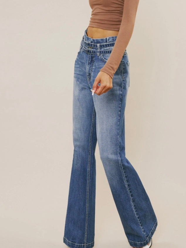 Promise Belted Paperbag Waist Jeans