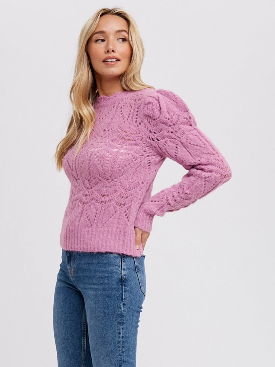 Puff Pointelle Sweater