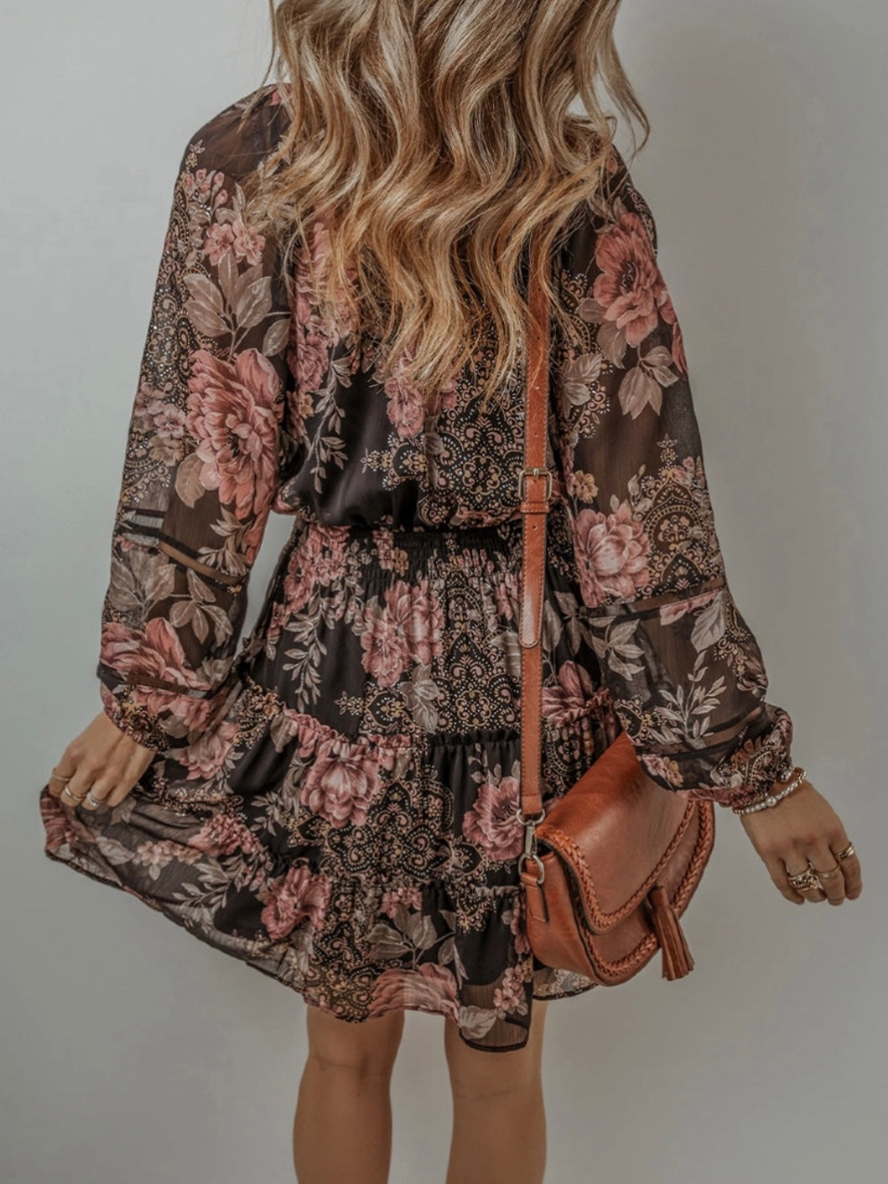 Deep Floral Vintage Dress