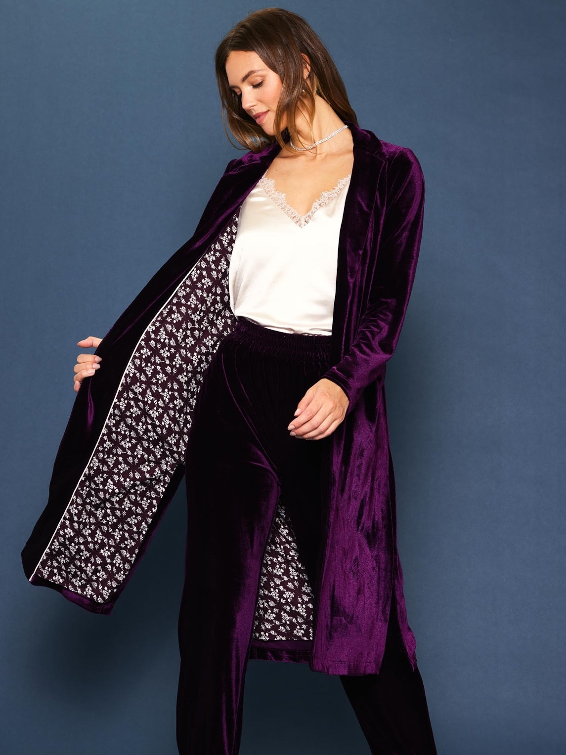 Royalty Velvet Duster Coat