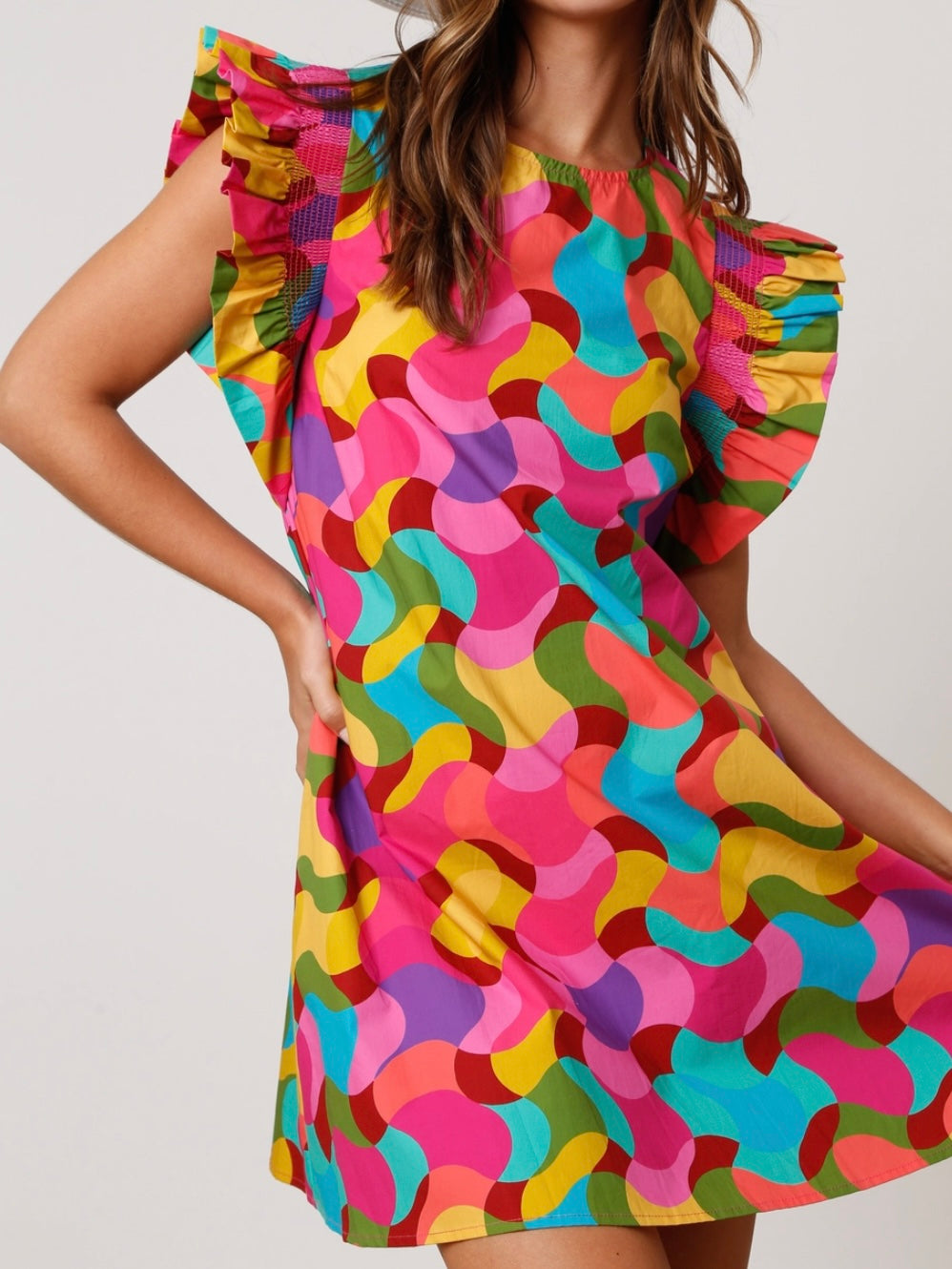 Chroma Wave Shift Dress