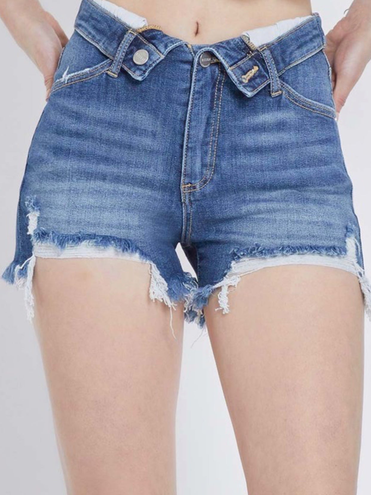 The Folded Waist Jean Shorts